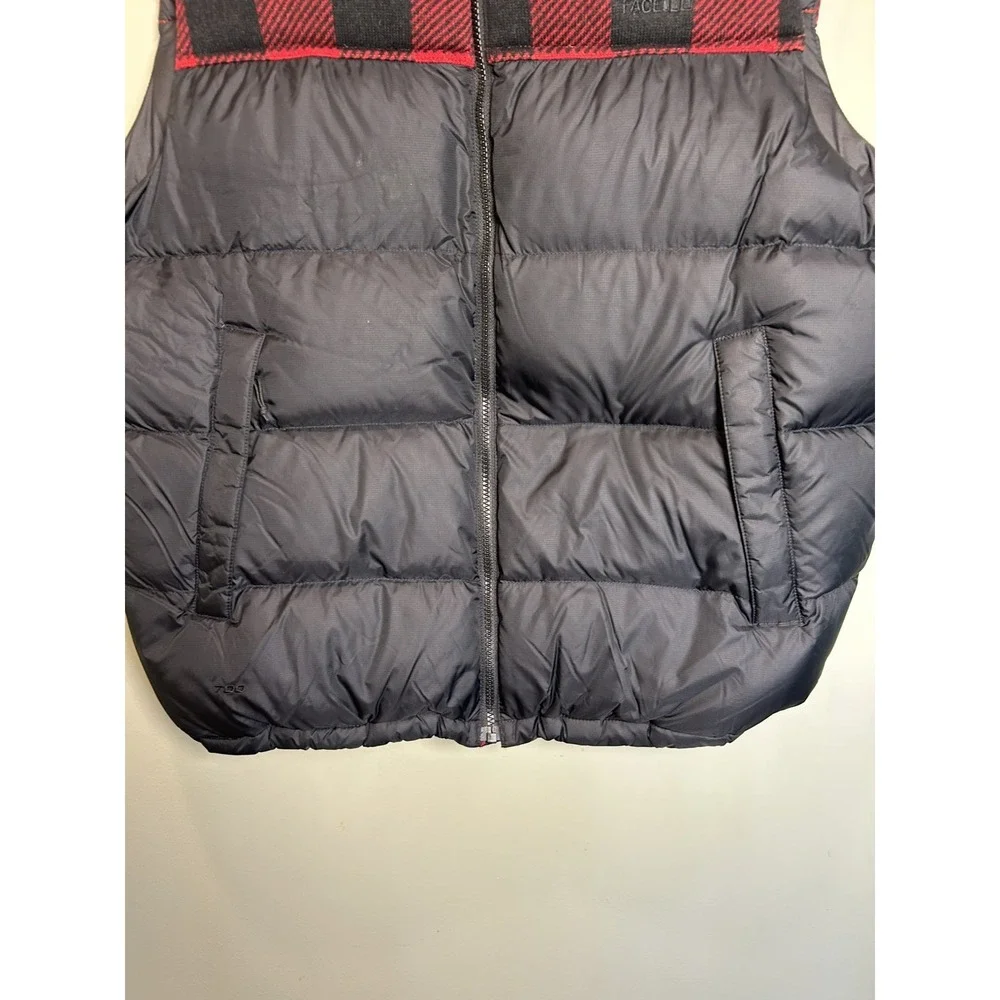 The North Face Nupste 700 Down Puffer Vest Red/Black Check Plaid Men's XL